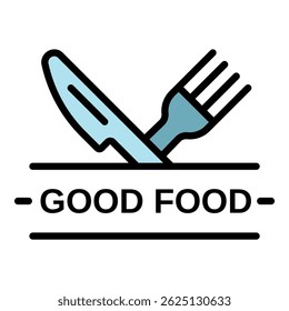 Good food logo. Outline good food vector logo color flat isolated