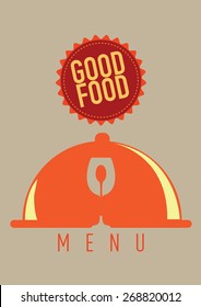  Good food menu sign. Vector Illustration