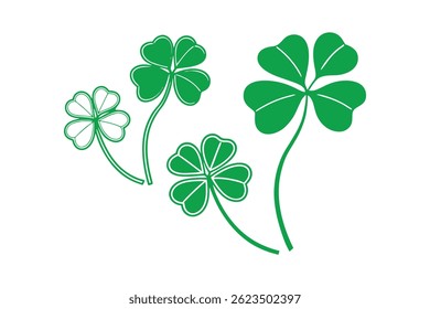 Good Fortune Four Leaf Clover Flat