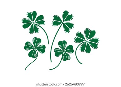 Good Fortune Four Leaf Clover Flat