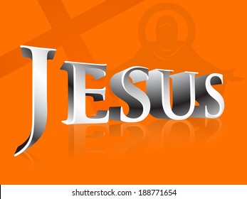 Good friday background with 3D text Jesus.