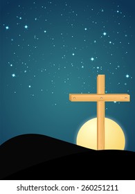 Good Friday background concept with Illustration of Jesus cross.