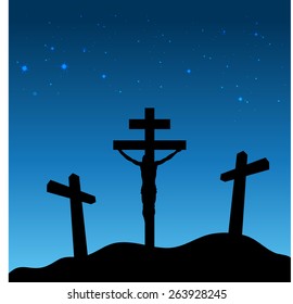 Good Friday background concept with Illustration of Jesus cross.