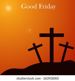 Good Friday background concept with Illustration of Jesus cross.