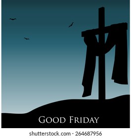 Good Friday background concept with Illustration of Jesus cross.