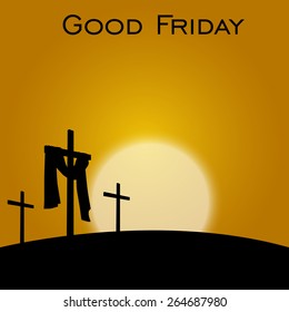 Good Friday background concept with Illustration of Jesus cross.