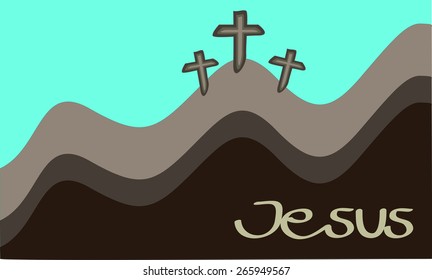 Good Friday background concept with Illustration of Jesus cross.