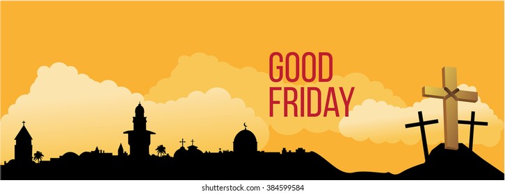 Good Friday background concept with Illustration of Jesus cross.