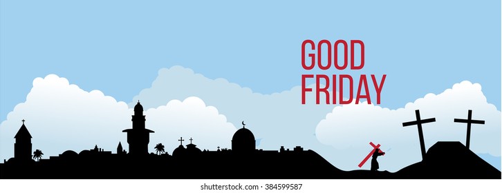 Good Friday background concept with Illustration of Jesus cross.