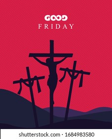 Good Friday background concept with Jesus cross in Illustration