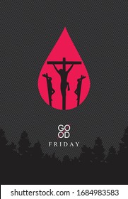 Good Friday background concept with Jesus cross in Illustration