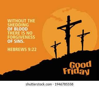 Good Friday background concept with Jesus cross in Illustration