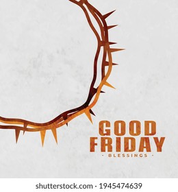good friday background with crown of thorns
