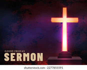 Good Friday background with a glowing Christian shrine.