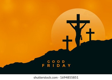 buen fondo de viernes con la escena de crucifixión de jesus christ 