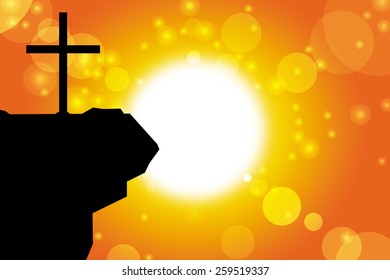 good friday background with jesus cross at sunset vector illustration