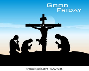 good friday background with people praying to god