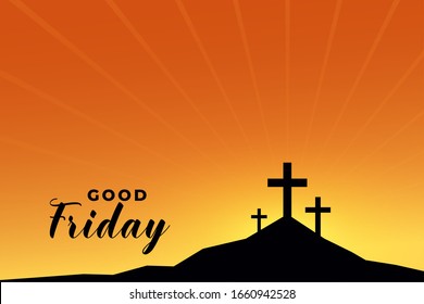good friday background with three cross on mountain