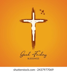 Good Friday background vector. Happy good friday. Good Friday With Cross Template.