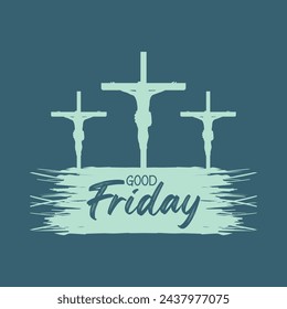 Good Friday background vector. Happy good friday. Good Friday With Cross Template.