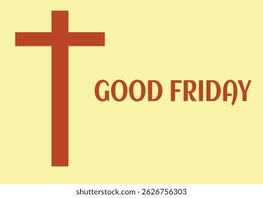 Good Friday. Background with wooden cross, Vector illustration	