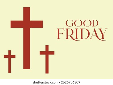 Good Friday. Background with wooden cross, Vector illustration	