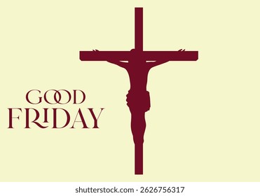 Good Friday. Background with wooden cross, Vector illustration	