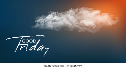 Good friday banner cloud sunset background vector illustration.