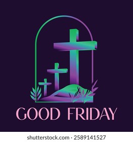 Good Friday banner logo vector illustration