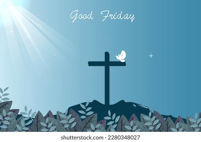 Good Friday banner and Poster. Good Friday is a Christian holiday commemorating the crucifixion of Jesus and his death at Calvary.It is observed during Holy Week as part of the Paschal Triduum.