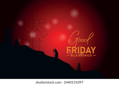 good friday banner and social media post