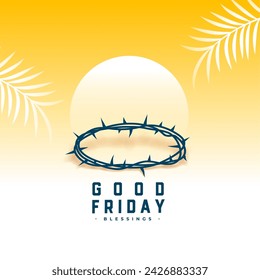 good friday blessing background with crown design vector