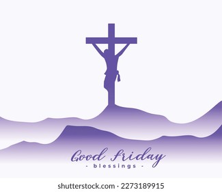 good friday blessing background with jesus christ crucifixion design vector
