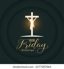 good friday blessing background for joyful religious holiday season vector