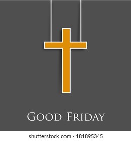 good friday card background with hanging  jesus cross.