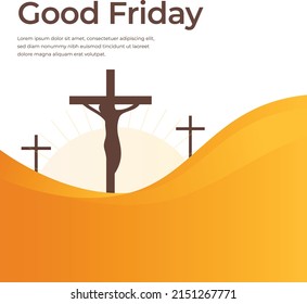 Good Friday Christian Religious Occasion With Jesus Cross Vector Illustration For Poster Background Social Media Post Greetings Banners Logo Symbol Elements And Print