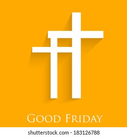 Good Friday concept with Illustration of Jesus cross on orange background.