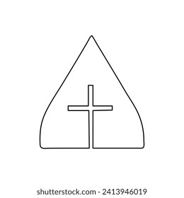 Good friday continuous one line drawing of outline vector illustration