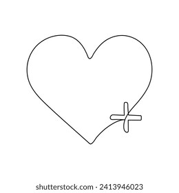 Good friday continuous one line drawing of outline vector illustration