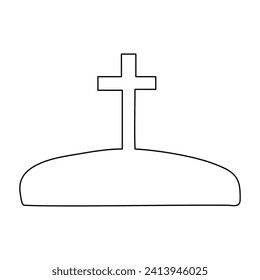 Good friday continuous one line drawing of outline vector illustration