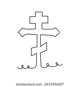 Good friday continuous one line drawing of outline vector illustration