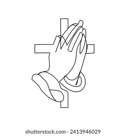 Good friday continuous one line drawing of outline vector illustration