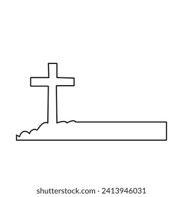 Good friday continuous one line drawing of outline vector illustration