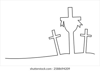 Good Friday continuous one line art drawing of vector illustration