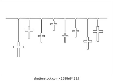 Good Friday continuous one line art drawing of vector illustration