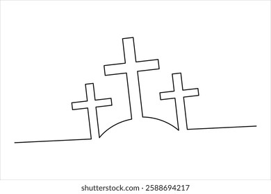 Good Friday continuous one line art drawing of vector illustration