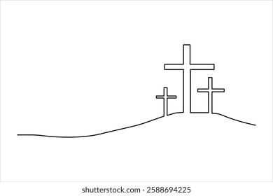 Good Friday continuous one line art drawing of vector illustration