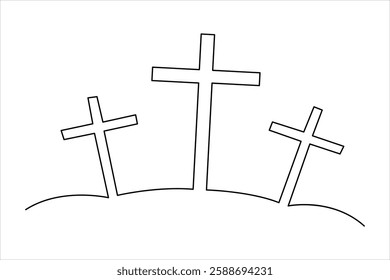 Good Friday continuous one line art drawing of vector illustration