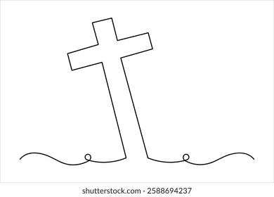Good Friday continuous one line art drawing of vector illustration
