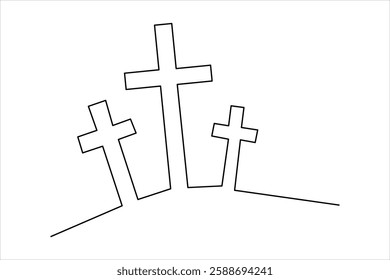 Good Friday continuous one line art drawing of vector illustration